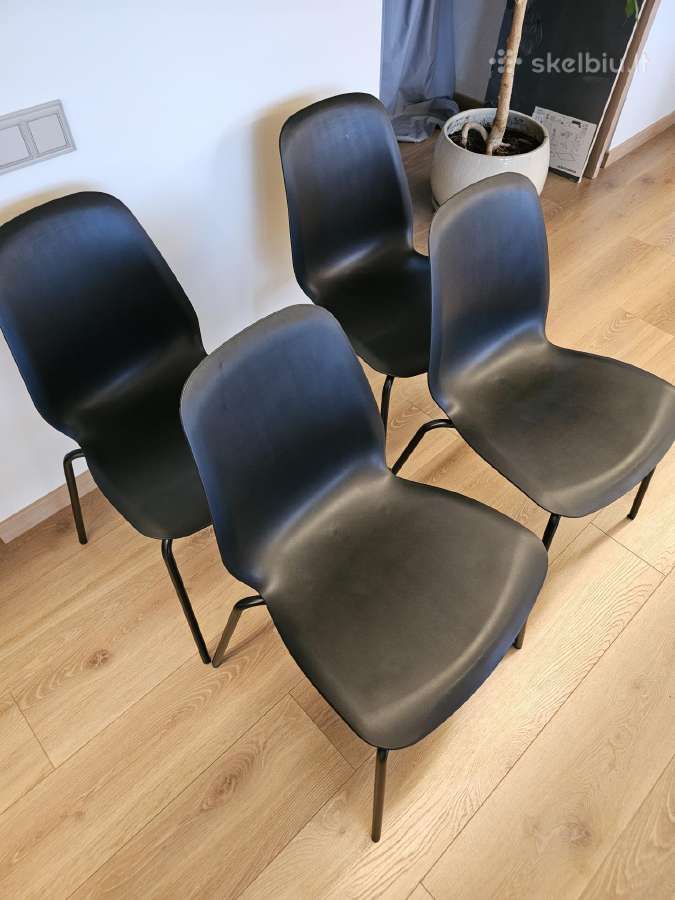 Valgomojo kėdės 4 vnt. Ikea Lidas juodos - nuotraukos Nr. 3
