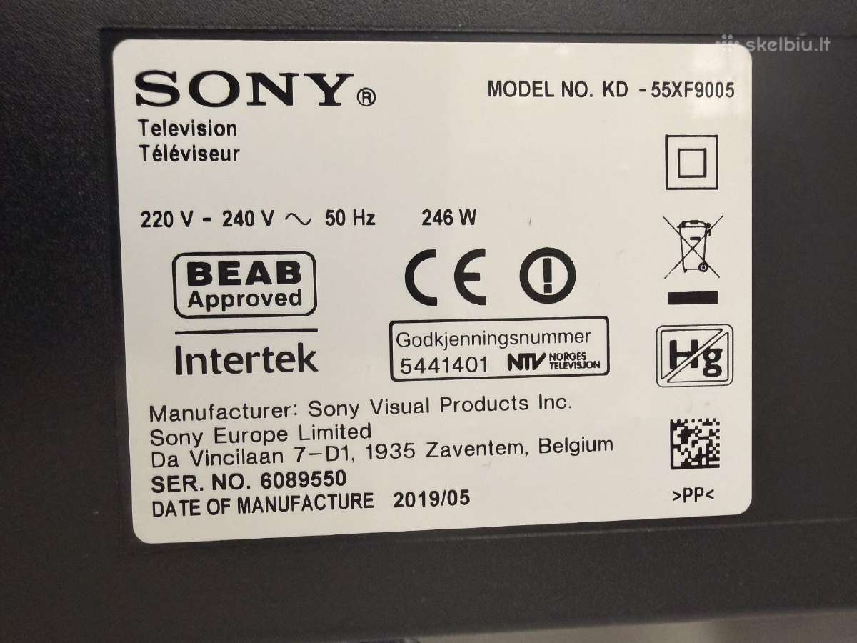 TV 4k Sony 55" Xf9005 - nuotraukos Nr. 2