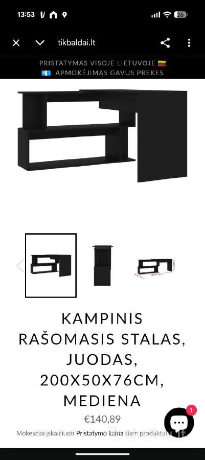 Kampinis arba ilgas rašomasos stalas - nuotraukos Nr. 4