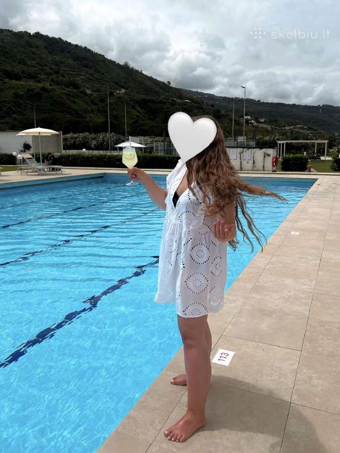 Paplūdimio balta suknelė m-XL dydis - nuotraukos Nr. 4