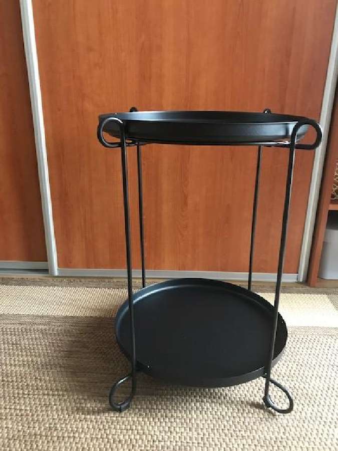 Padėklo staliukas, juodas, 40 cm