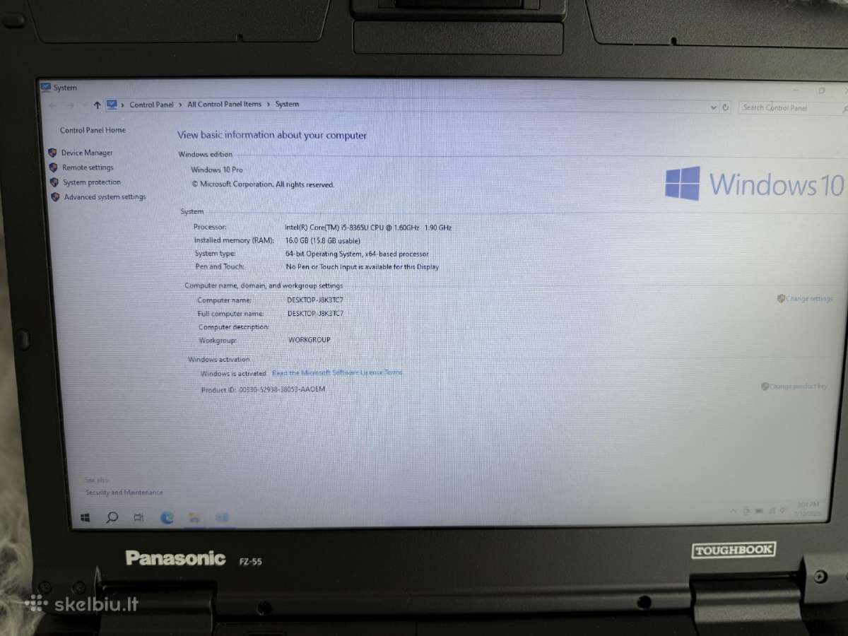 Panasonic Toughbook Fz-55 16 RAM 500 SSD i5 -8365u - nuotraukos Nr. 5