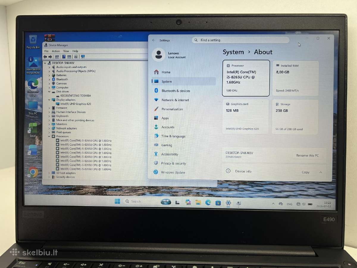 Lenovo thinkpad E490 - nuotraukos Nr. 2