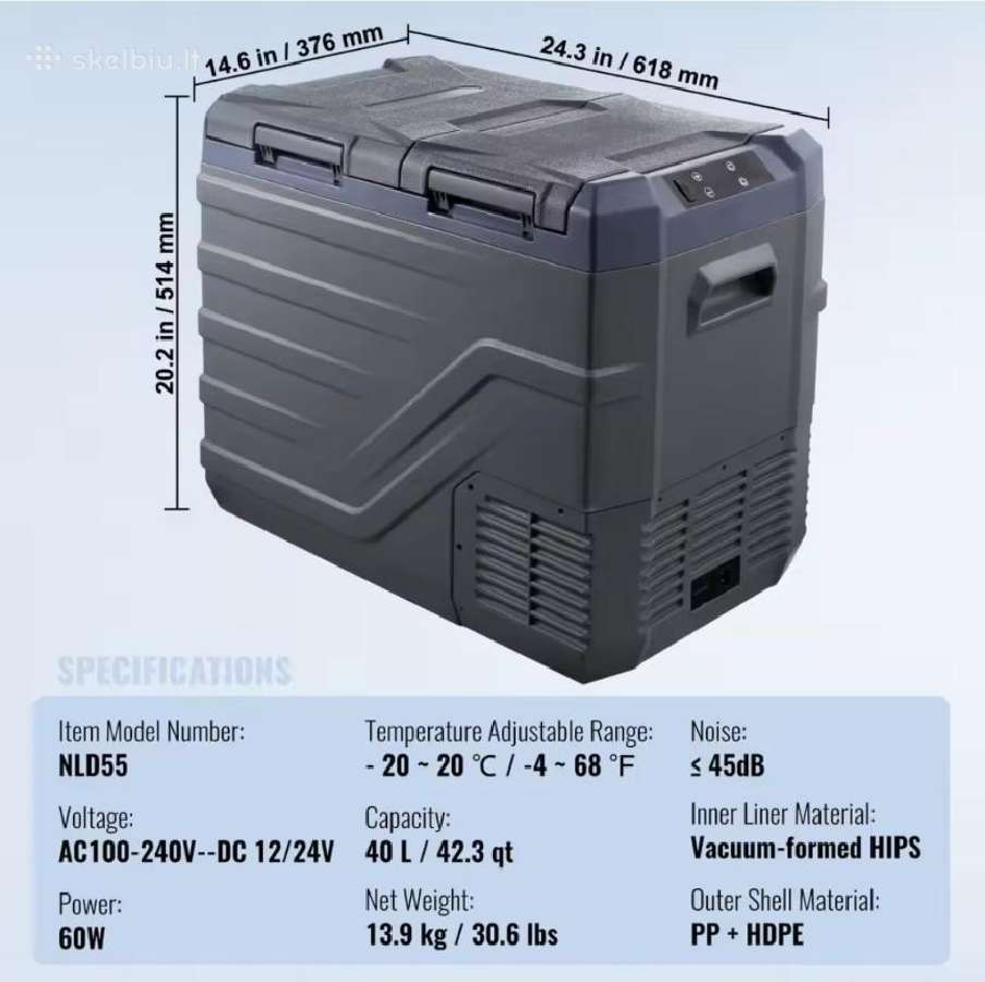Vevor dviejų zonų iki -20c, 25,32,40 ltr. 12/24 V - nuotraukos Nr. 5