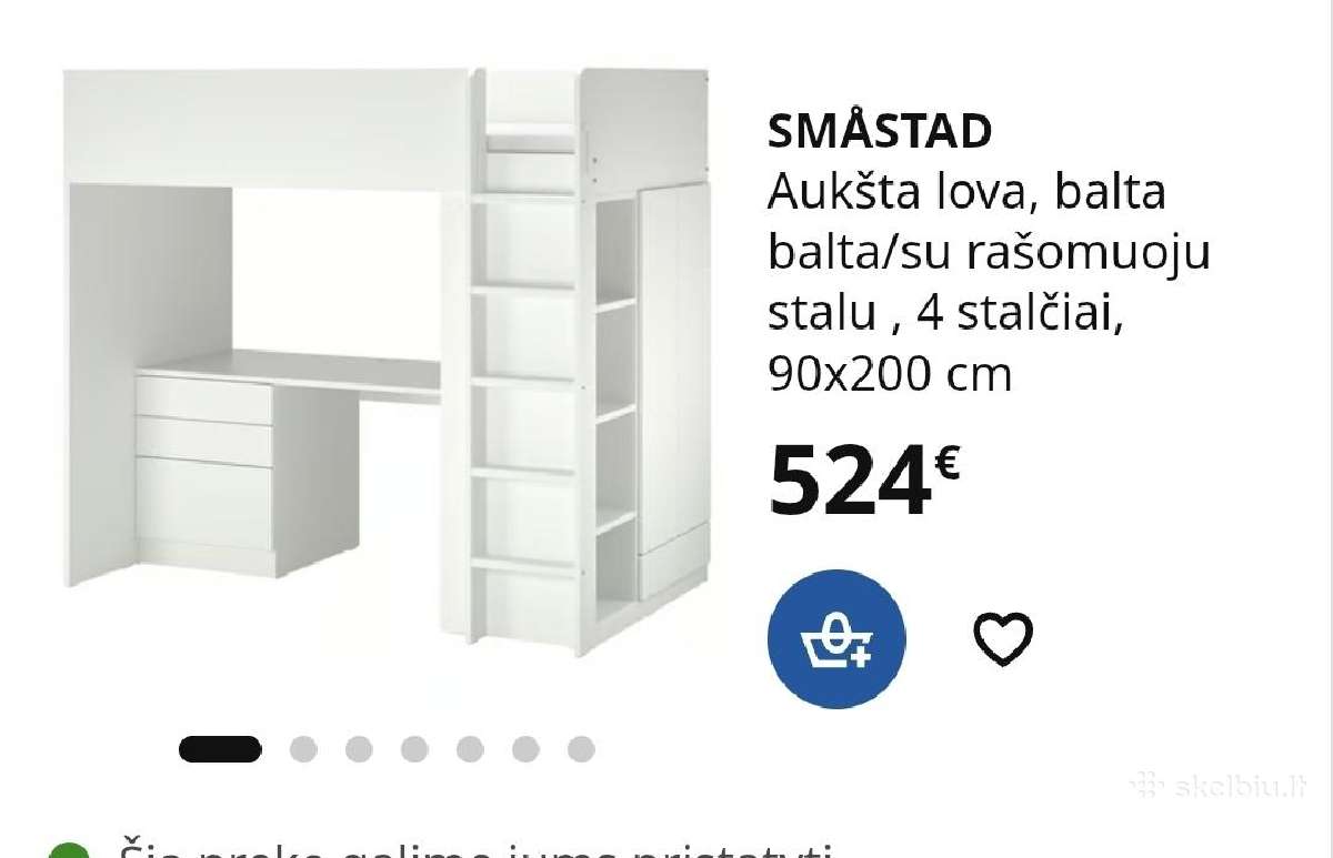 Ikea dviaukštė lova+ čiužinys - nuotraukos Nr. 3