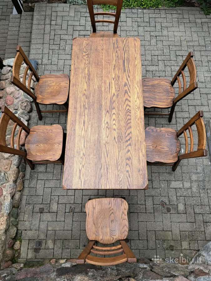 Išskirtinis ąžuolinių baldų komplektas terasai - nuotraukos Nr. 4