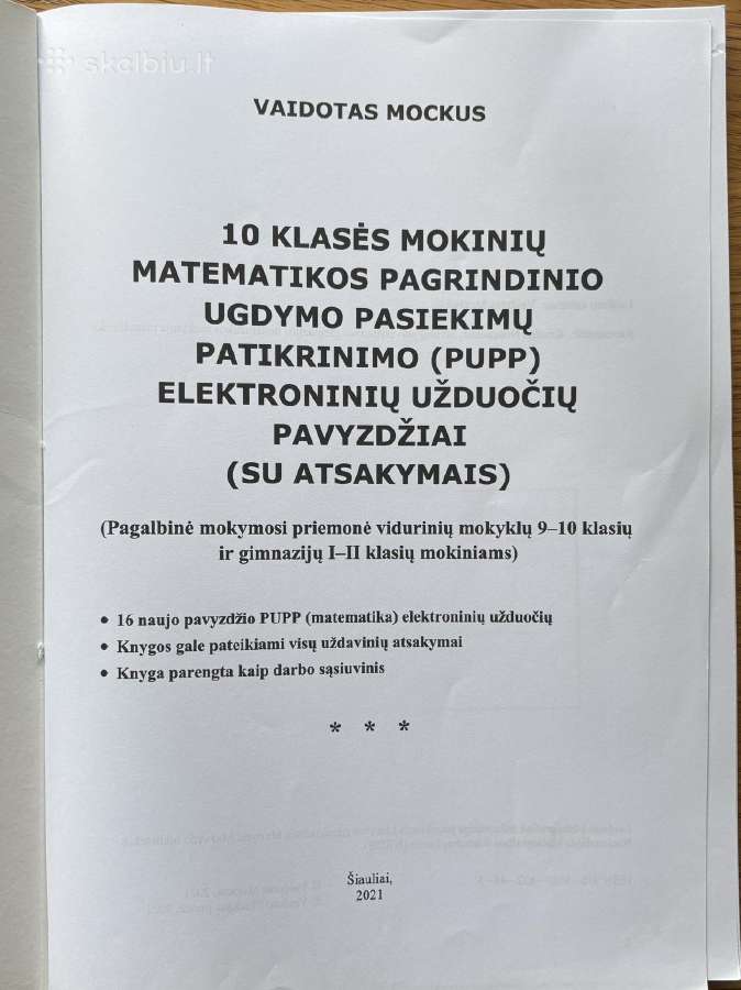 10 klasės matematikos Pupp užduočių knyga su ats. - nuotraukos Nr. 3