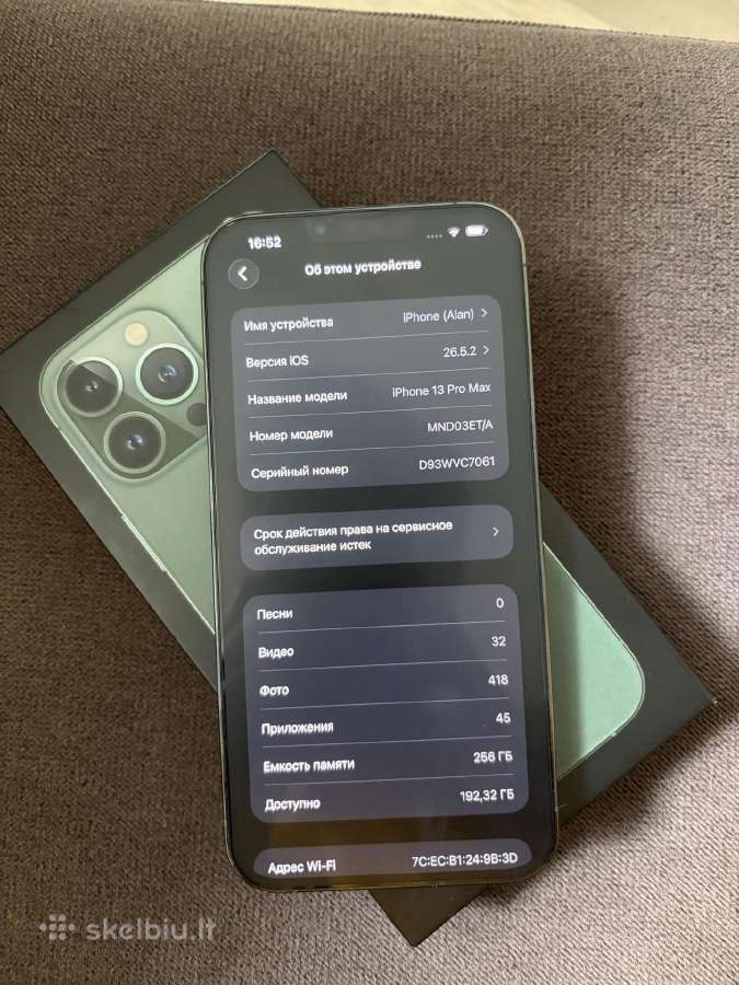iPhone 13 Pro Max 256gb Green 9/10 86% baterijа - nuotraukos Nr. 3