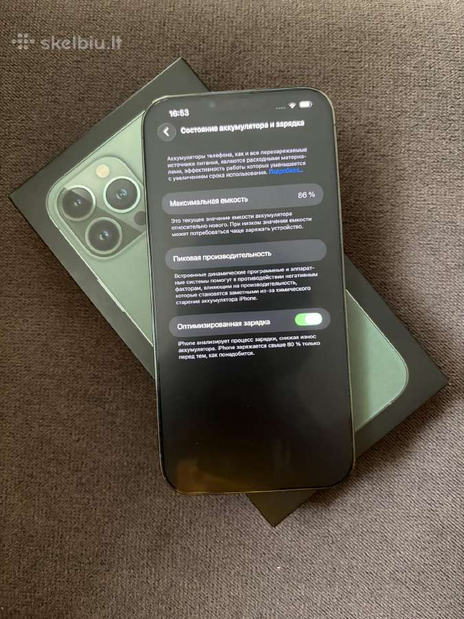 iPhone 13 Pro Max 256gb Green 9/10 86% baterijа - nuotraukos Nr. 4