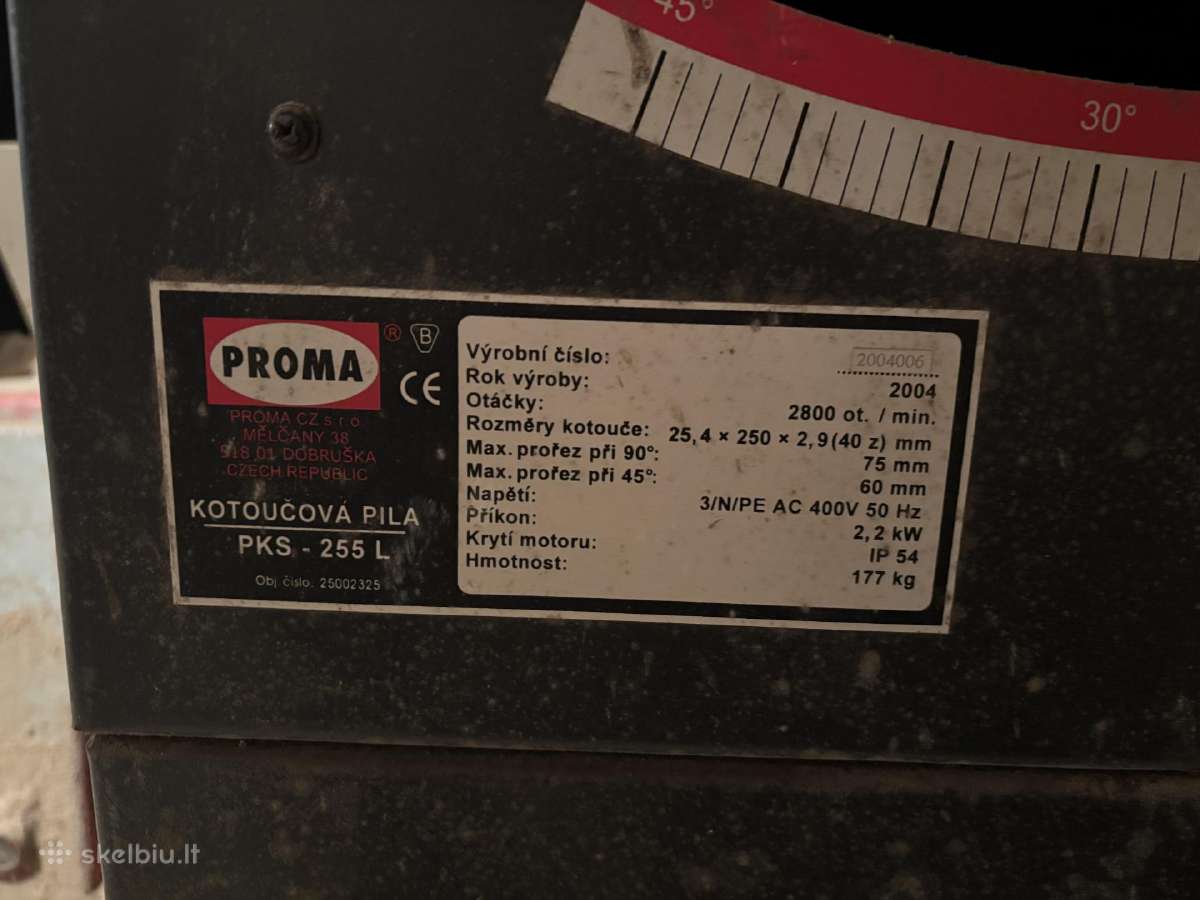 Diskinės medienos pjovimo staklės Proma Pks-255 L - nuotraukos Nr. 3