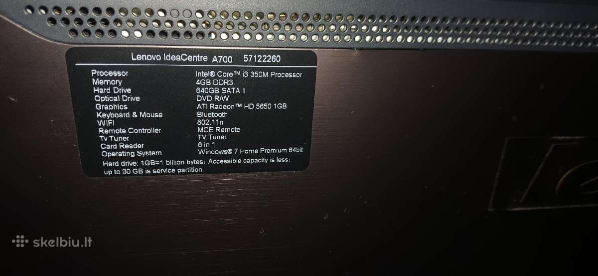 Lenovo A700 All-in-one Ideacentre - nuotraukos Nr. 4