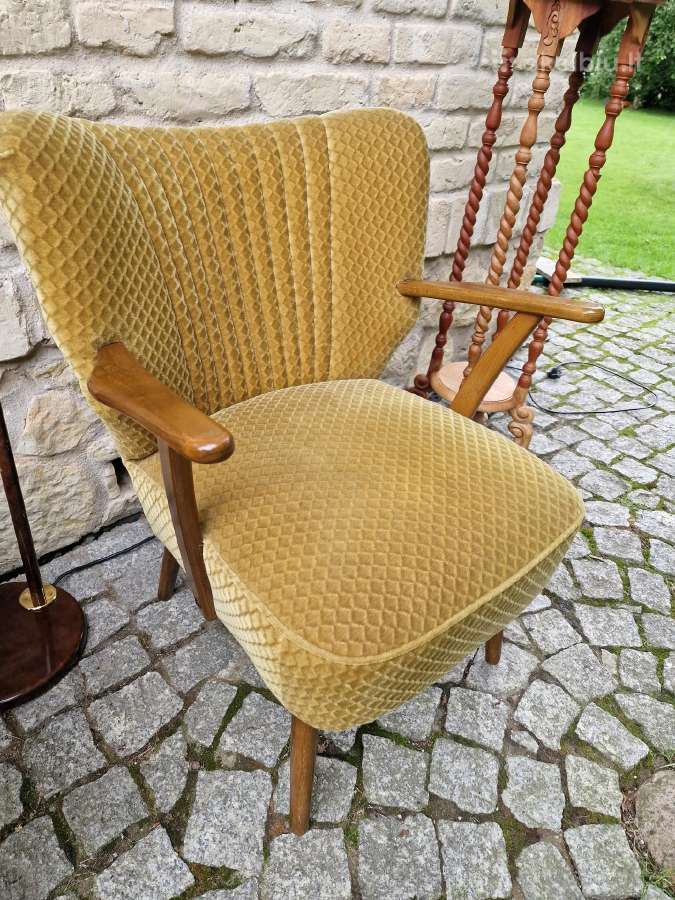 Vintažiniai mid century spyruokliniai foteliai - nuotraukos Nr. 2