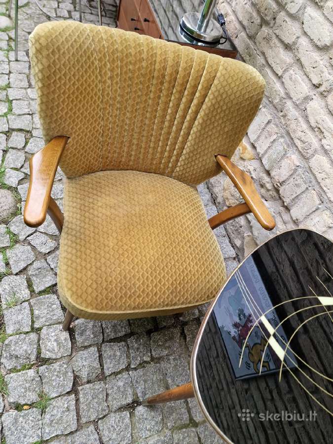 Vintažiniai mid century spyruokliniai foteliai - nuotraukos Nr. 5