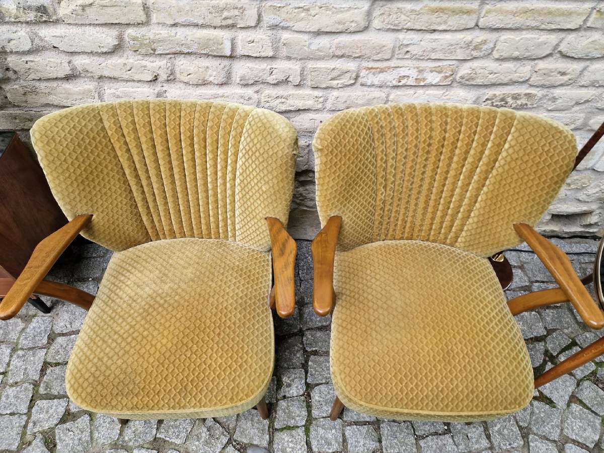 Vintažiniai mid century spyruokliniai foteliai - nuotraukos Nr. 15