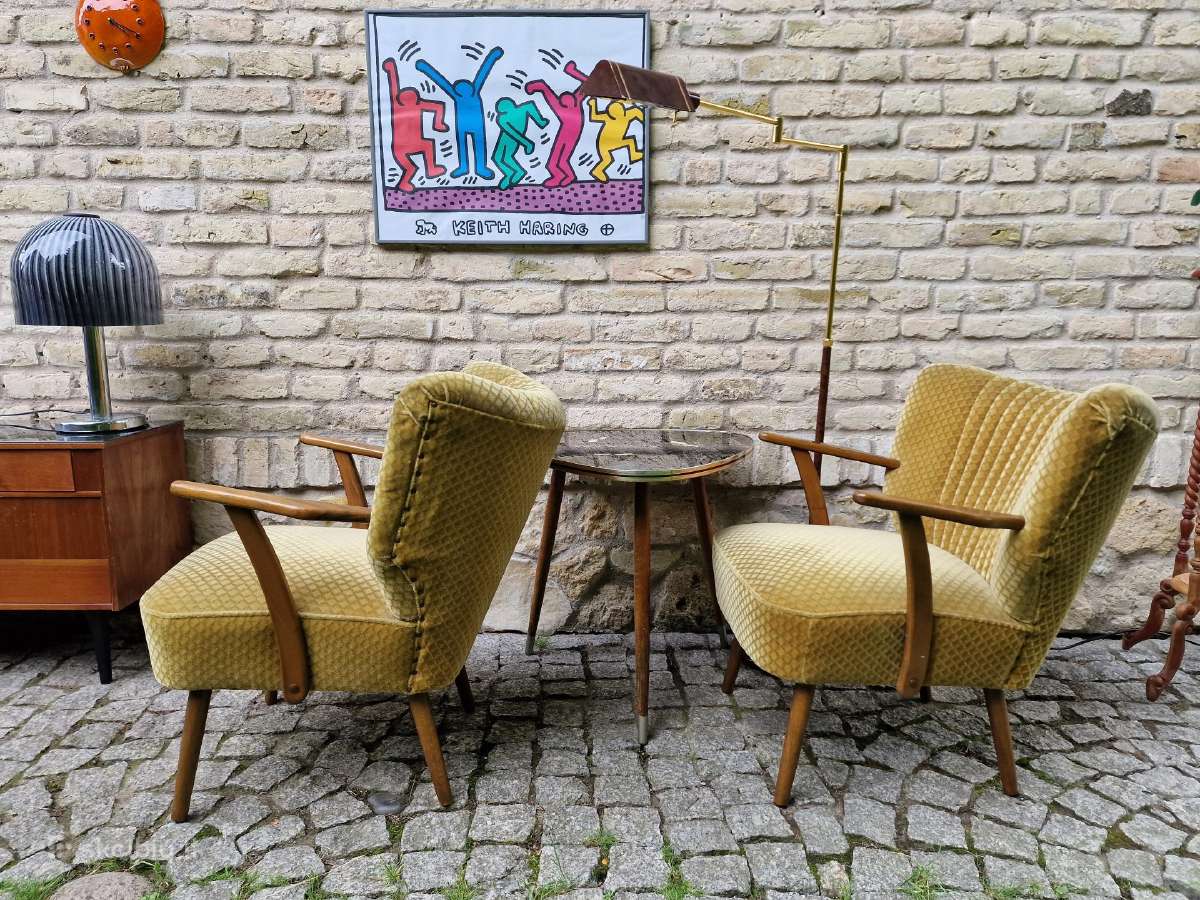 Vintažiniai mid century spyruokliniai foteliai - nuotraukos Nr. 18