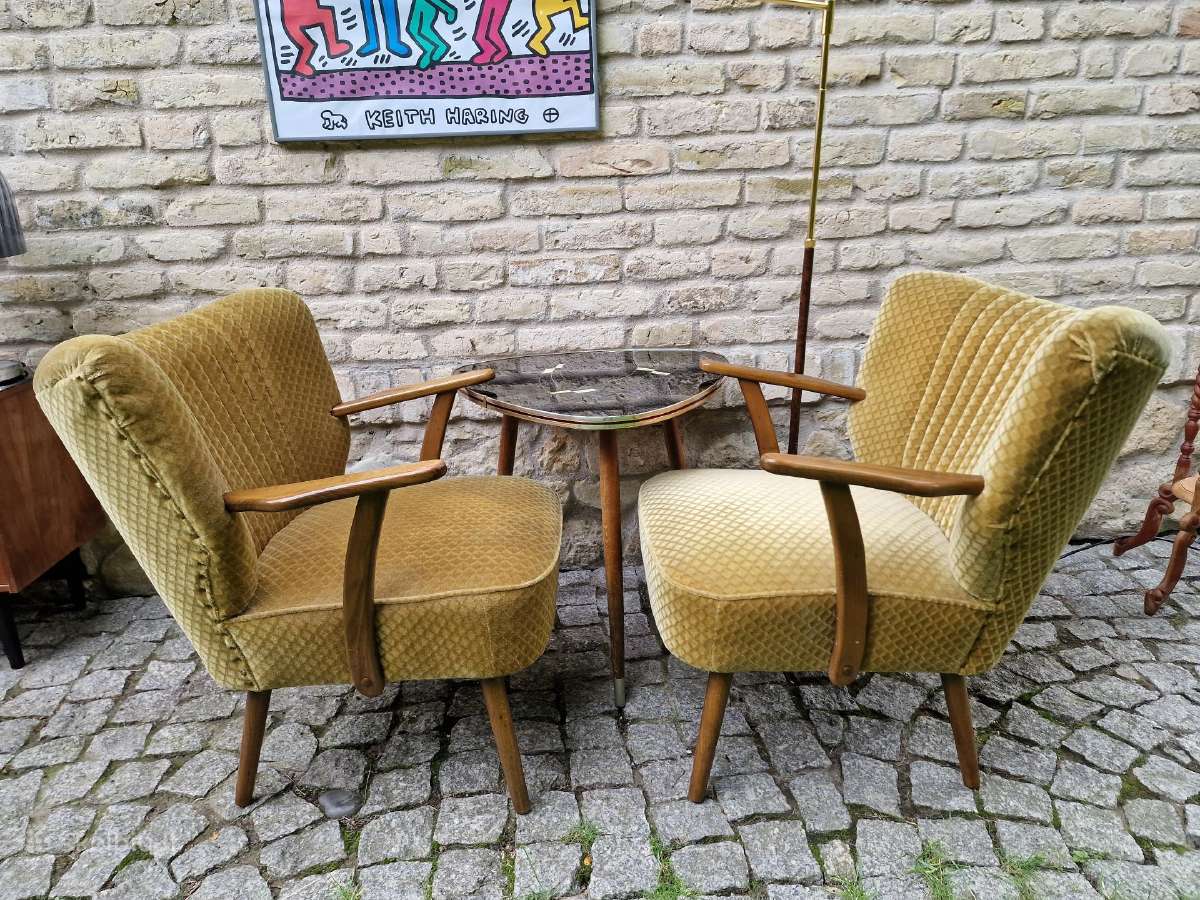 Vintažiniai mid century spyruokliniai foteliai - nuotraukos Nr. 24