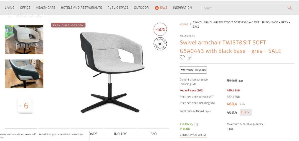 Fotelis (Krėslas) Narbutas Twist&sit Soft