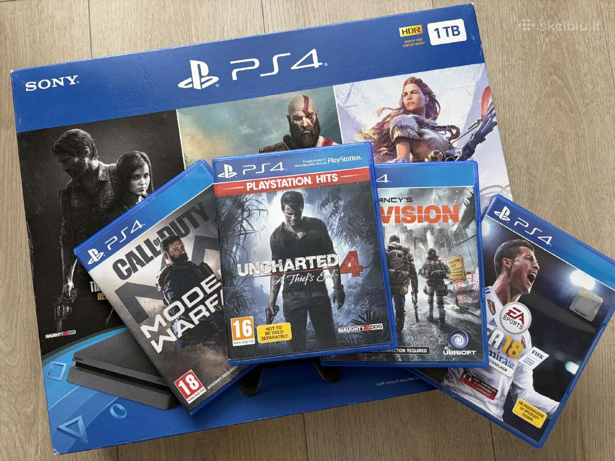 Playstation 4 Slim 1tb + 4 Games