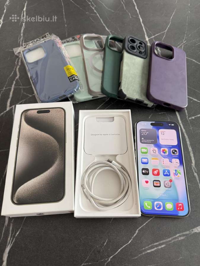 iPhone 15 Pro Natural Titanium 128gb 88% baterija