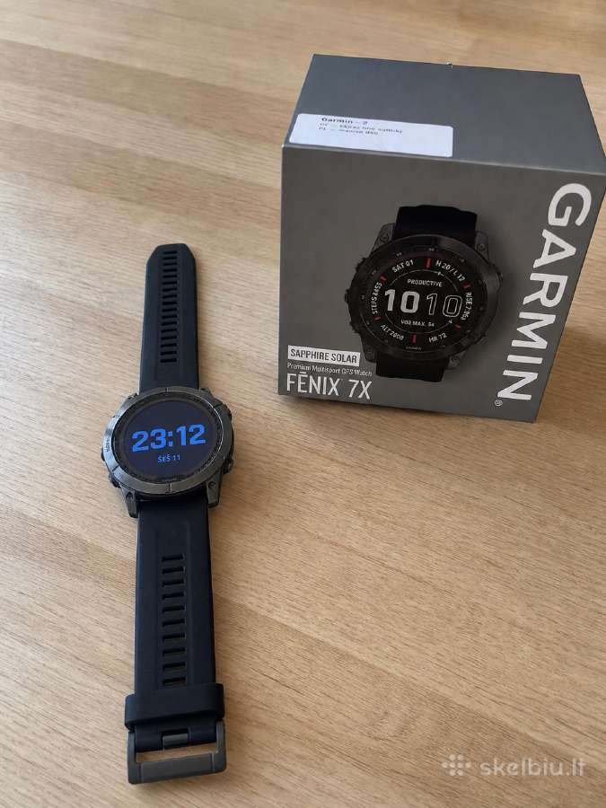 Garmin Fenix 7x Sapphire Solar 51 mm su dėžute