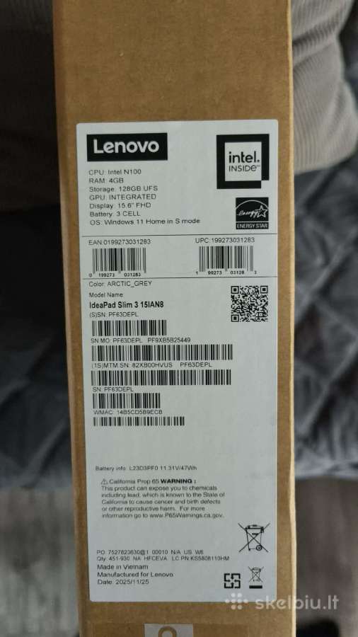 Lenovo Ideapad slim 3 15ian8
