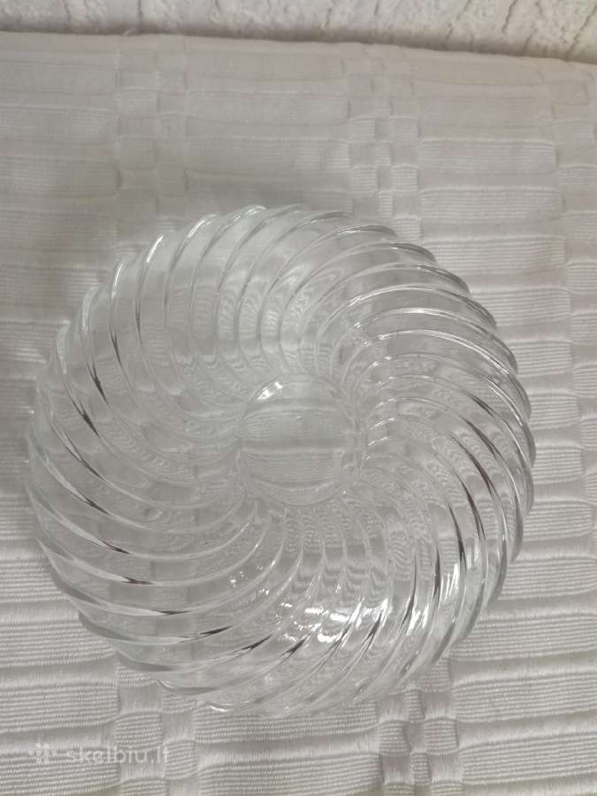 Senas, raštuotas, storo stiklo dubenėlis - nuotraukos Nr. 2