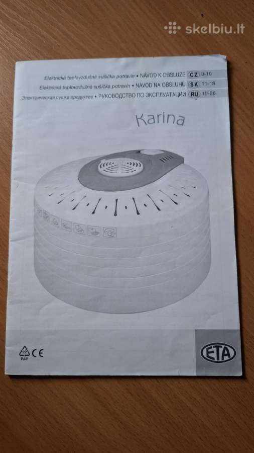 Vaisių ir daržovių džiovyklė Karina Eta