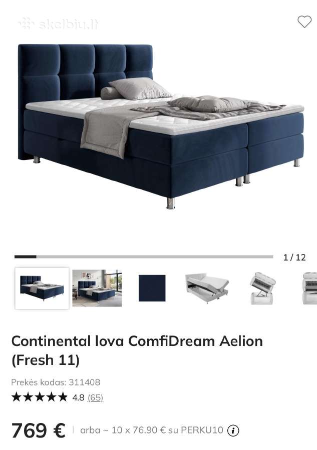 Continental dvigulė lova 160 antčiužinis - nuotraukos Nr. 8