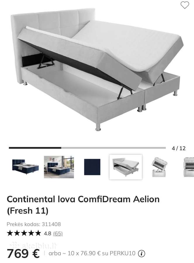 Continental dvigulė lova 160 antčiužinis - nuotraukos Nr. 9