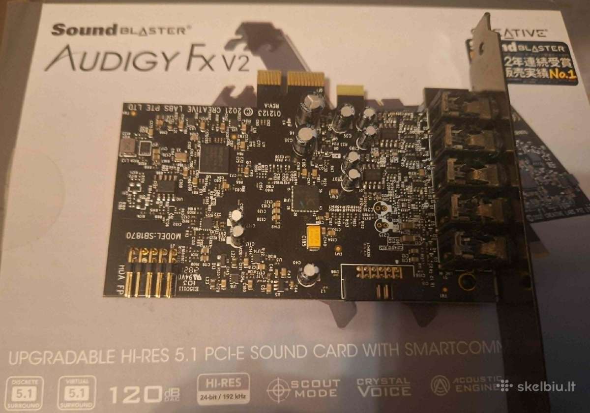 Soundblaster Audigy fx v2 garso plokštė