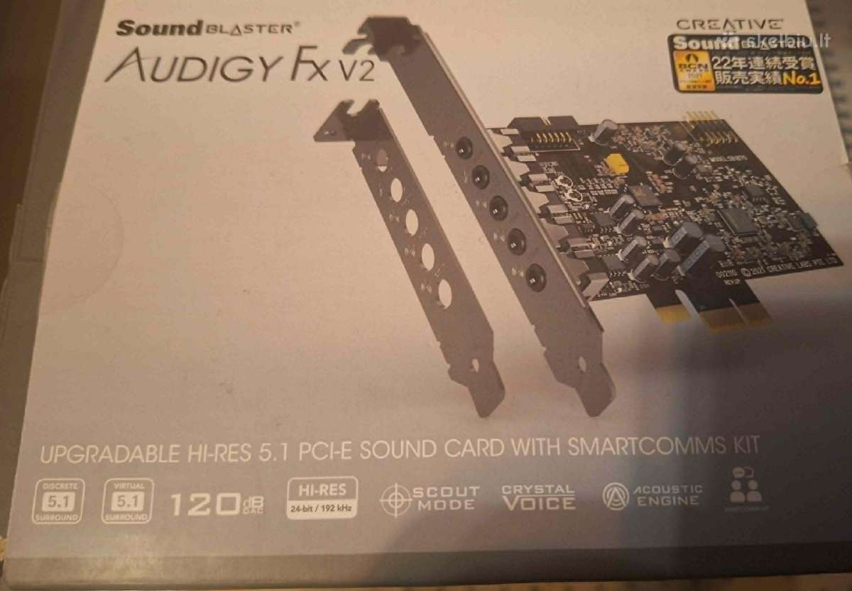 Soundblaster Audigy fx v2 garso plokštė - nuotraukos Nr. 3