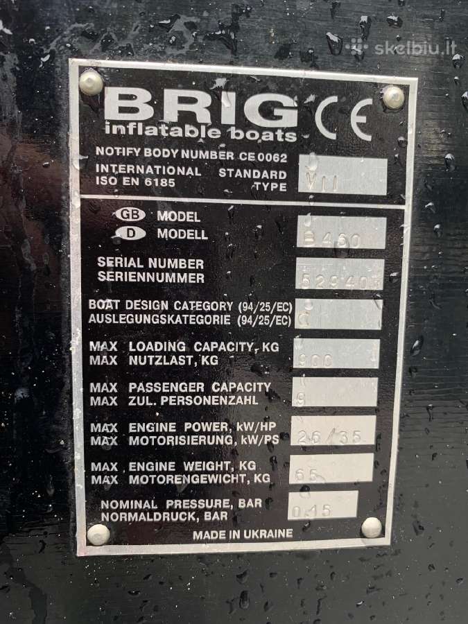 Parduodu pripučiamą Brig B460 valtį - nuotraukos Nr. 5