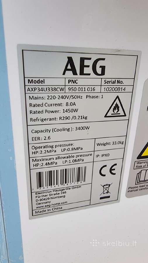 Naujas Aeg Axp34u338cw+, tinka 50 m6+ garantija - nuotraukos Nr. 9