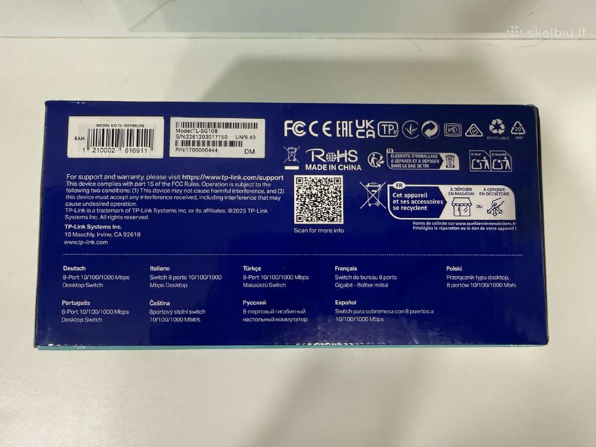 Tp-link Tl-sg108 tinklo komutatorius (switch) - nuotraukos Nr. 12