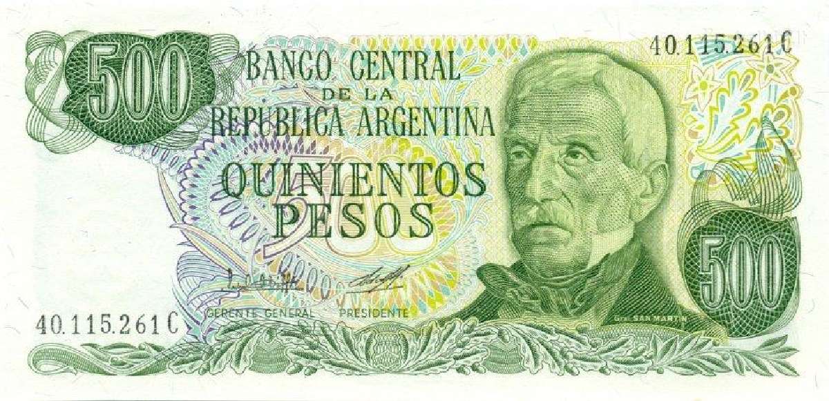 Argentina 500 pesos 1977-1982. (Serie C). Unc. P - nuotraukos Nr. 2