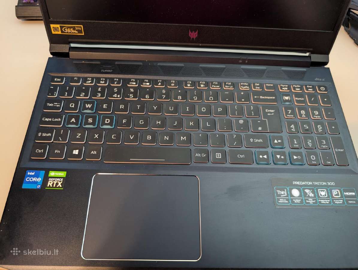 Acer Triton Intel i7, Rtx 3080, Qhd - nuotraukos Nr. 4