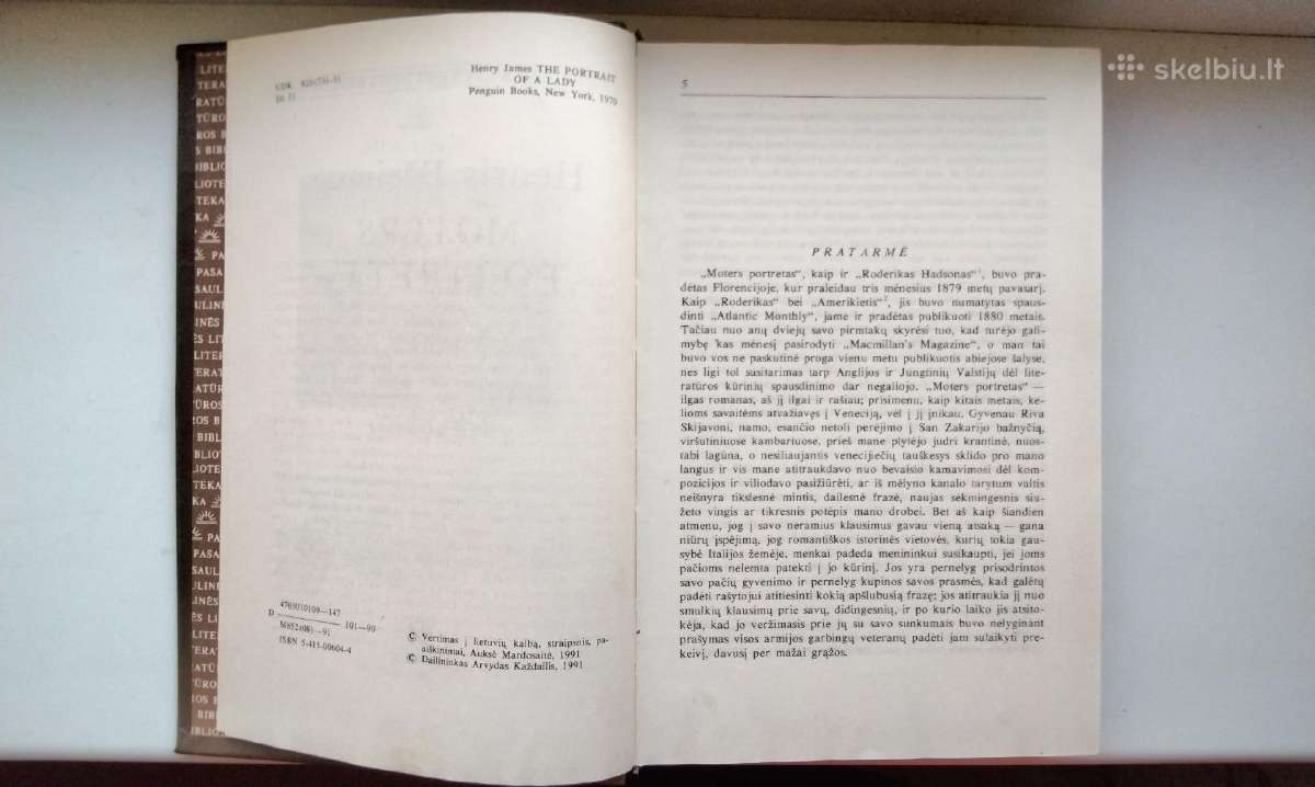 H. Džeimsas. Moters portretas. 1991 m.leid. - nuotraukos Nr. 2