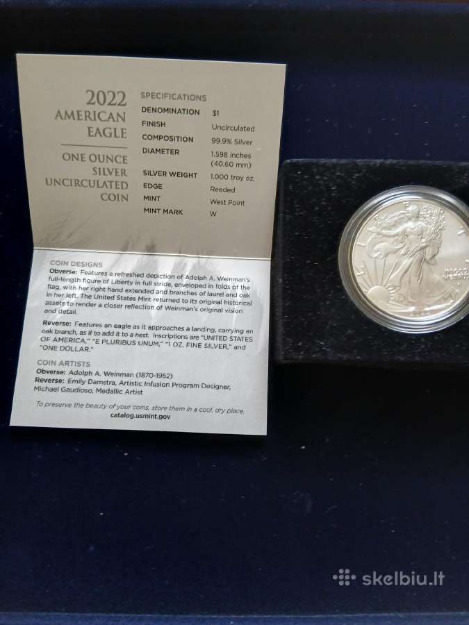 JAV Burnished 2022 W Silver Eagle - nuotraukos Nr. 3