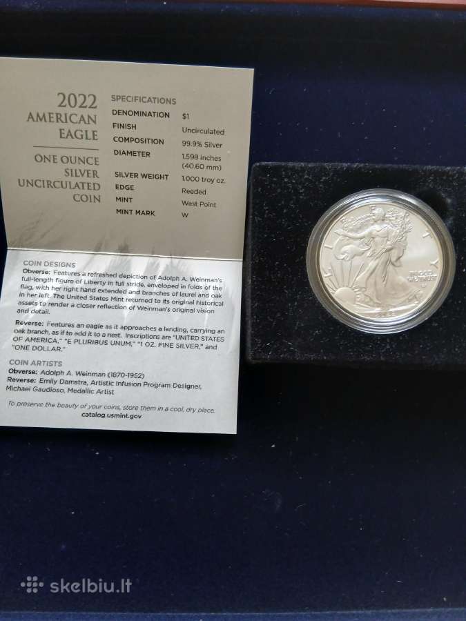 JAV Burnished 2022 W Silver Eagle - nuotraukos Nr. 4