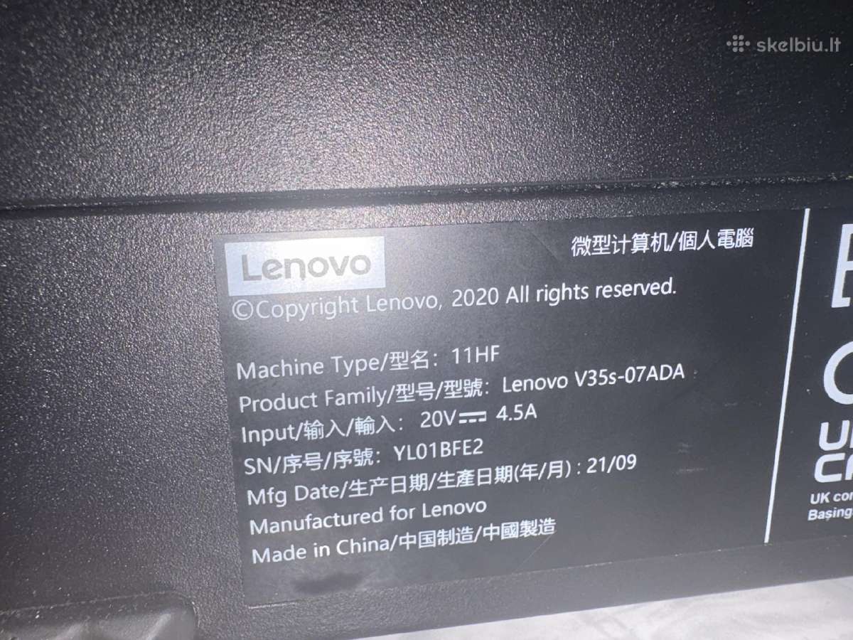 „Lenovo V35s“. 256 GB diskas, 16 GB RAM. Amd Ryzen - nuotraukos Nr. 3
