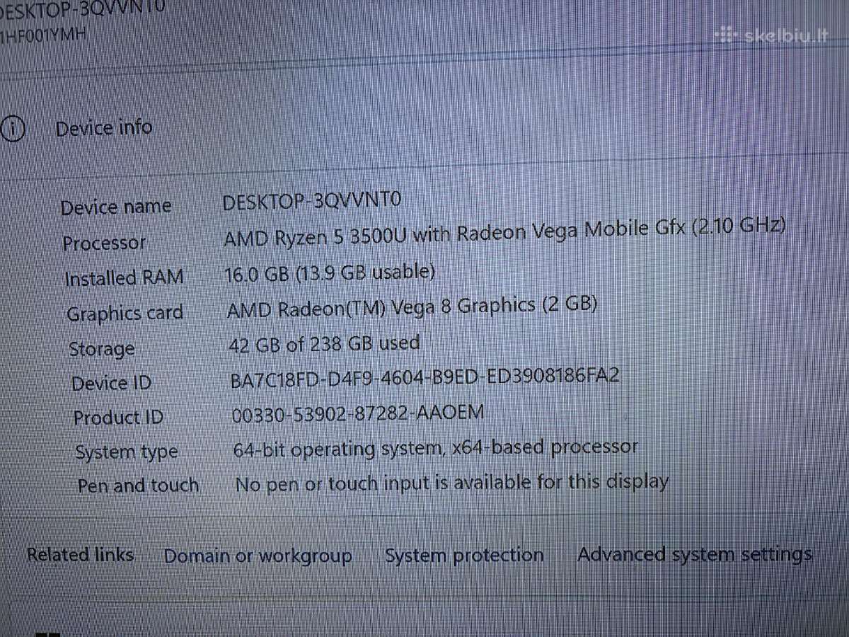„Lenovo V35s“. 256 GB diskas, 16 GB RAM. Amd Ryzen - nuotraukos Nr. 4