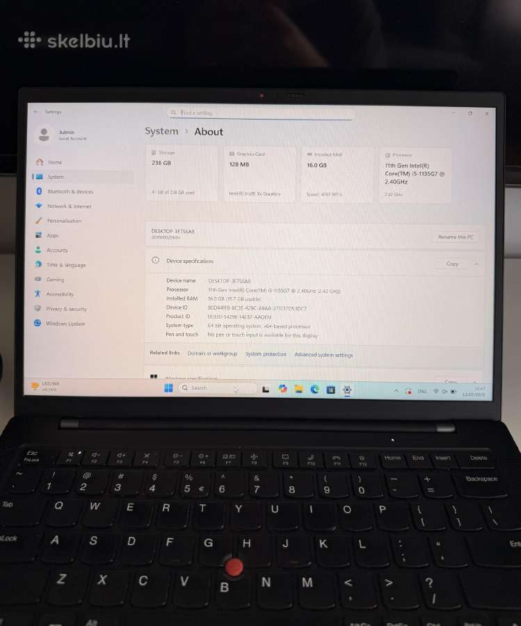 Lenovo x1 carbon thinkpad - nuotraukos Nr. 3