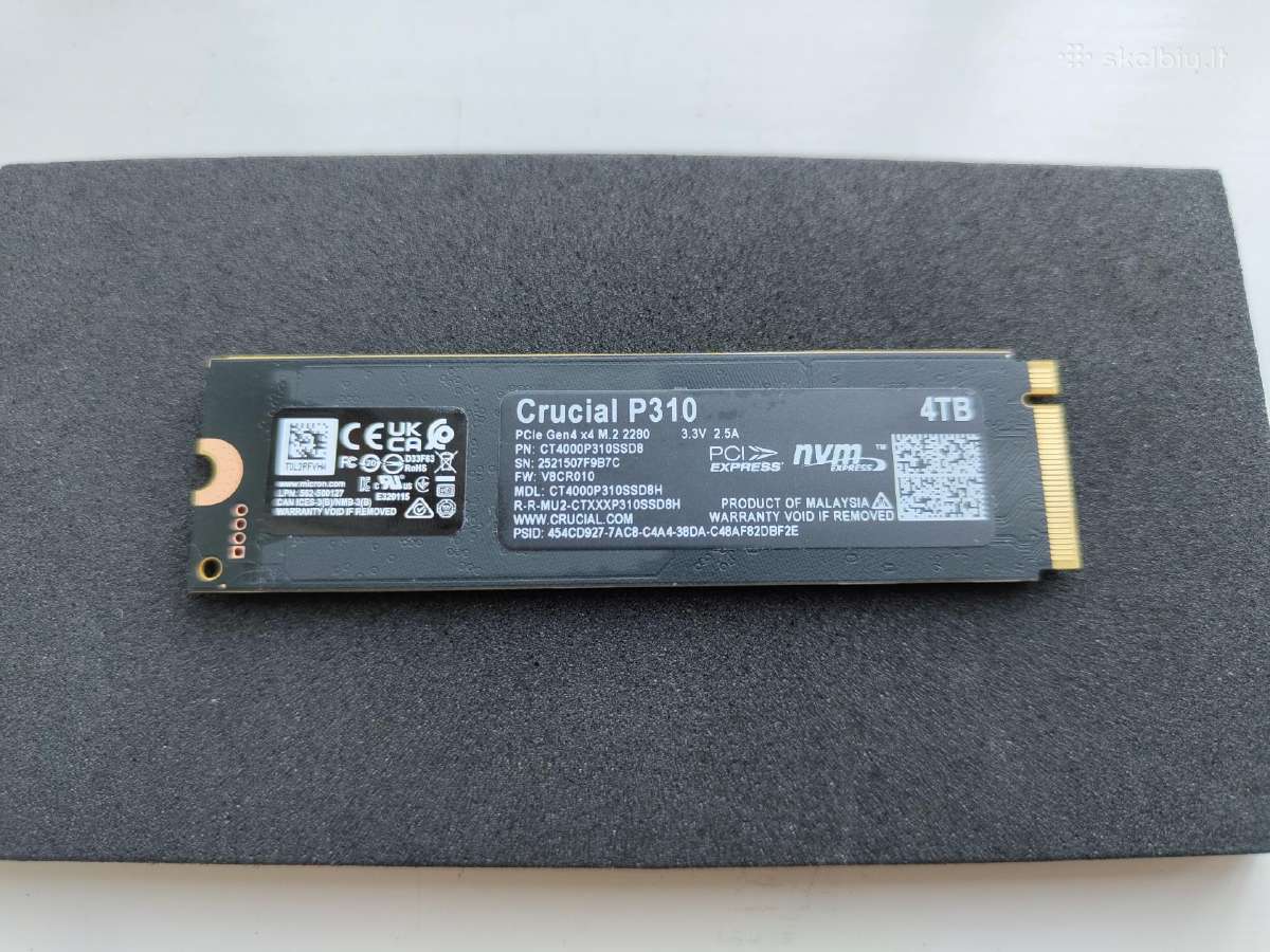 Crucial P310 4tb Pcie Gen4 Nvme 2280 M.2 SSD - nuotraukos Nr. 2