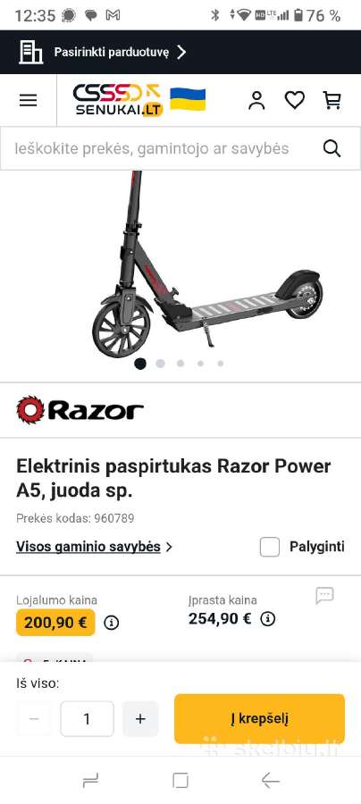 Razor A5 elektrinis paspirtukas - nuotraukos Nr. 8
