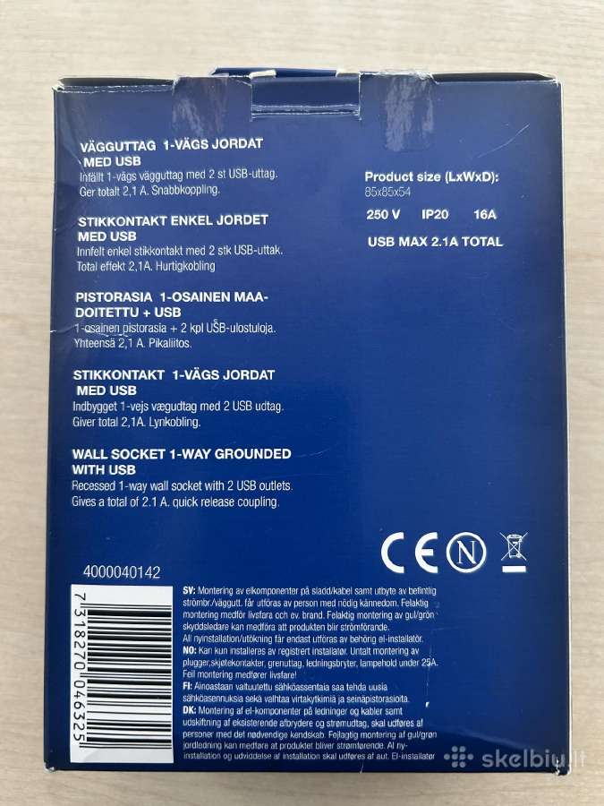 Ileidžiama rozetė su 2 usb jungtimis - nuotraukos Nr. 4