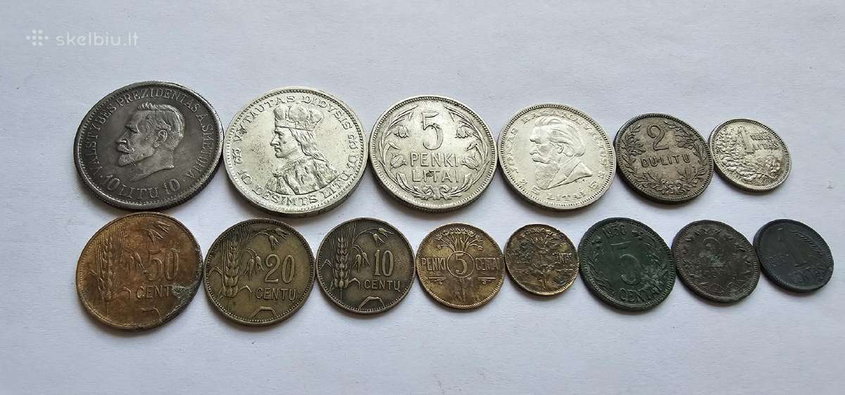 Lietuvos tarpukario monetos 14vnt