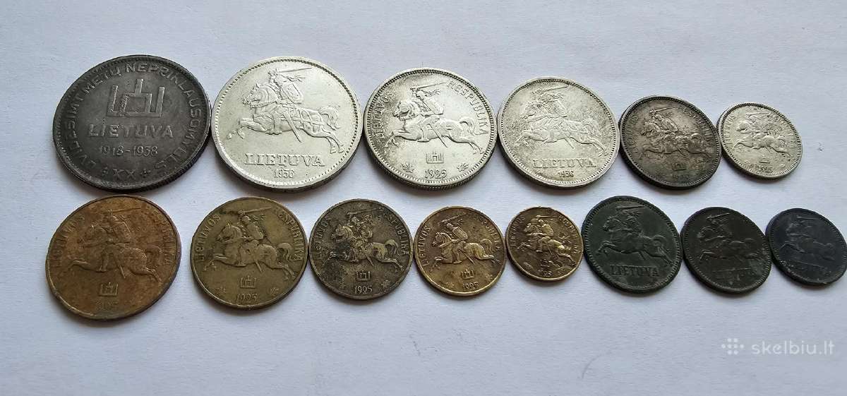 Lietuvos tarpukario monetos 14vnt - nuotraukos Nr. 2