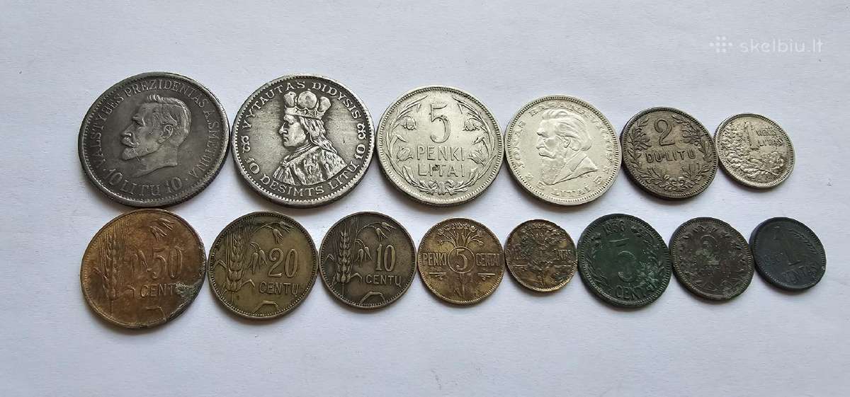 Lietuvos tarpukario monetos 14vnt