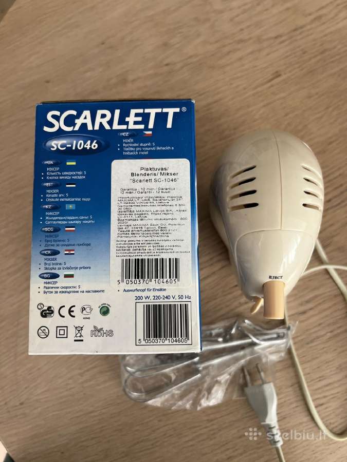 Parduodu rankinį plakiklį Scarlett Sc-1046. Tvarki - nuotraukos Nr. 2