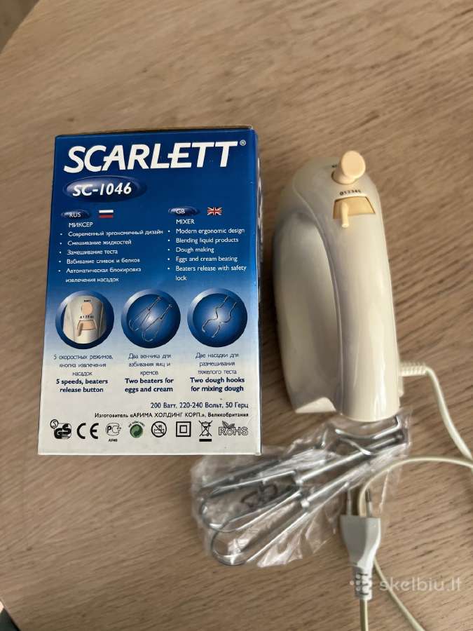 Parduodu rankinį plakiklį Scarlett Sc-1046. Tvarki - nuotraukos Nr. 3